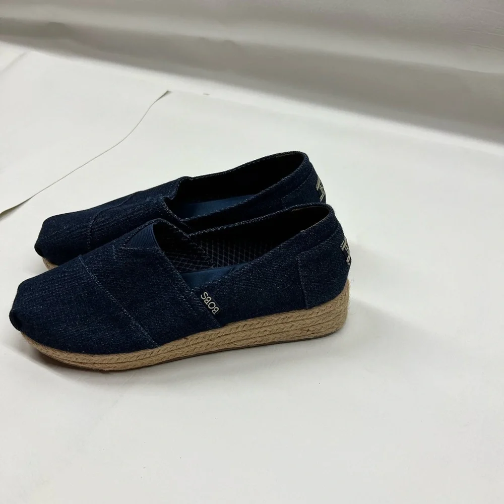 Skecher BOBS’ Espadrilles Size 9.5 W Women’s Memory Foam Straw Wedge
